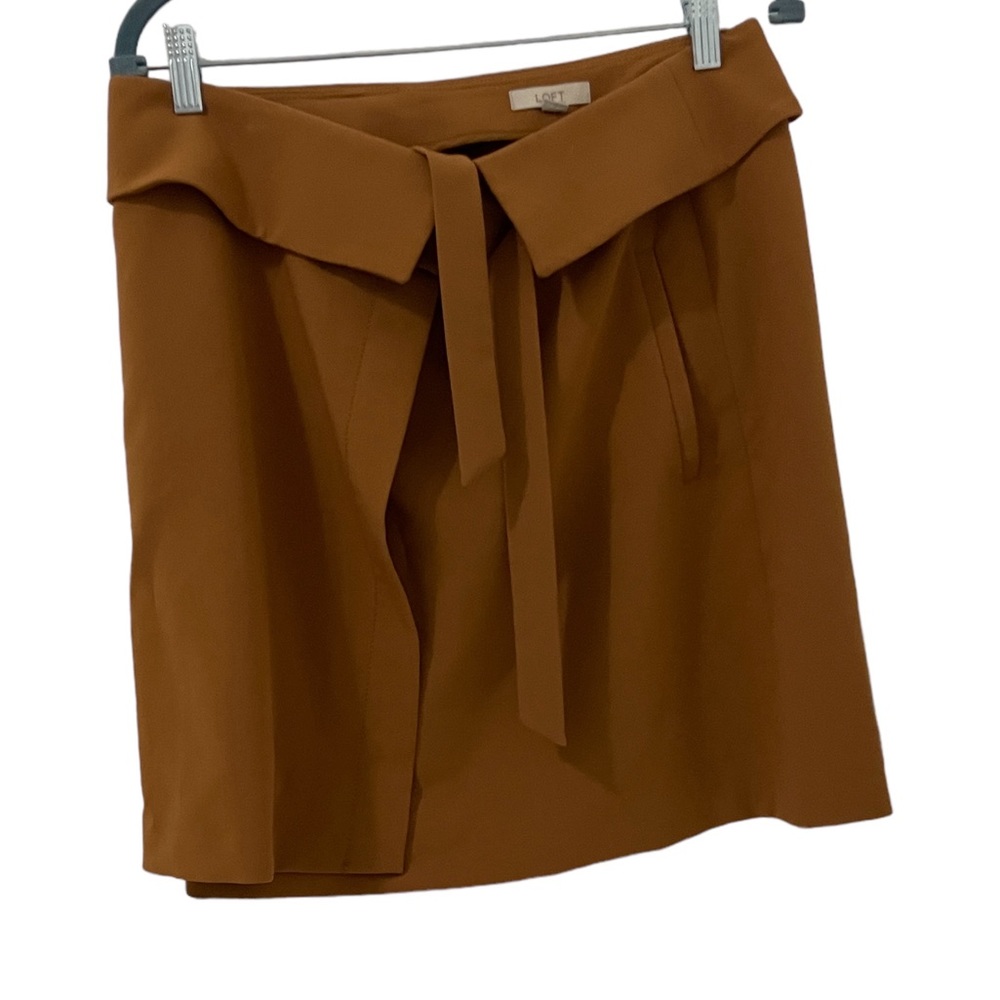 Ann Taylor Loft Camel Cross Skirt with Tie In Front. Only worn twice.